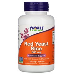 Червоний дріжджовий рис Now Foods Red Yeast Rice 600 mg 120 капсул