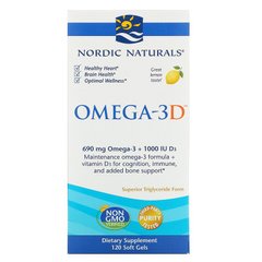 Омега + д3 Nordic Naturals Omega-3 690 mg + vitamin D3 1000 IU 120 капсул