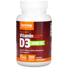 Вітамін D3 Jarrow Formulas Vitamin D3 1000 IU 25 mcg 200 капсул