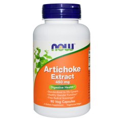 Экстракт Артишока, 450 мг, NOW, 90 гелевых капсул