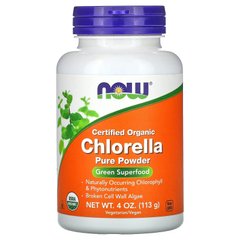 Сертифицирована органическая хлорелла Now Foods (Organic Chlorella Powder) 113 г