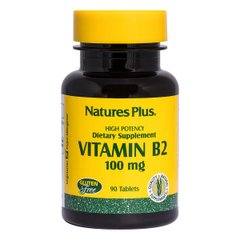 Рибофлавин, B-2, Nature's Plus, 100 мг, 90 Таблеток