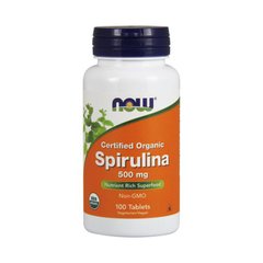 Спирулина Now Foods Spirulina 500 mg organic (100 таб) нау фудс
