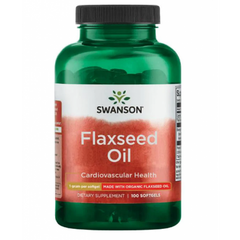 Органічне лляне масло Swanson Flaxseed Oil 1000 mg 100 капсул