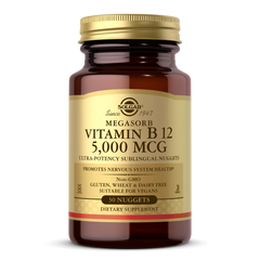 Витамин В12 Мегасорб, Vitamin B12 Megasorb, Solgar, 5000 мкг, 30 табл