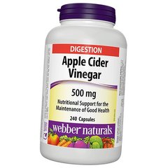 Яблочный уксус Webber Naturals Apple Cider 500 mg 240 капсул
