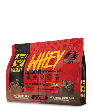 Сироватковий протеїн концентрат Mutant Whey 2 Flavours one bag 1800 г triple chocolate & chocolate fudge brownie