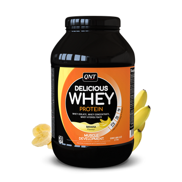 Сироватковий протеїн ізолят QNT Delicious Whey protein (908 г) Кюнт banana
