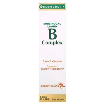 В-Комплекс, сублінгвальний, B-Complex Sublingual Liquid, Nature's Bounty, 59 мл (2 рідкі унції)