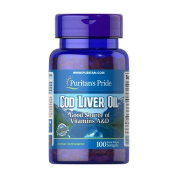 Жир печени трески Puritan's Pride Cod Liver Oil 415 mg 100 капсул