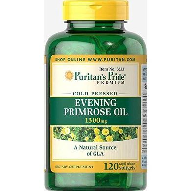 Масло Примулы Вечерней Puritan's Pride Evening Primrose Oil 1300 mg with GLA (120 капс)