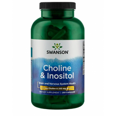 Холин и инозитол Swanson Choline & Inositol 250 капсул