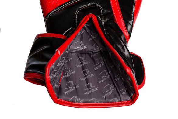 Боксерские перчатки PowerPlay 3017 черные карбон 14 унций
