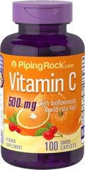 Витамин C Piping Rock Vitamin C 500 mg with Bioflavonoids & Rose Hips 200 каплет