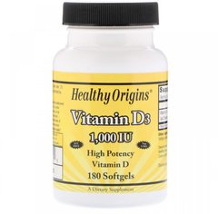 Вітамін Д3 Healthy Origins Vitamin D3 1000 IU (180 капс)