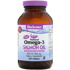 Натуральна Омега-3 з лососевих Жира, Bluebonnet Nutrition, 180 желатинових капсул