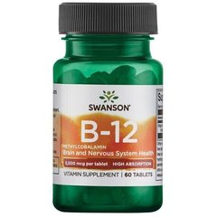 Вітамін B12 Swanson B12 5000 mcg 60 таблеток