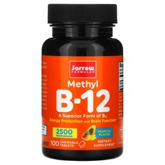 Метил B-декабре 2500 мкг, тропический вкус, Methyl B-12, Jarrow Formulas, 100 жевательных таблеток