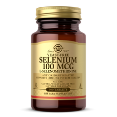 Селен, ( Селенометионин), Selenium, Yeast-Free, Solgar, 100 Мкг, 100 Таблеток