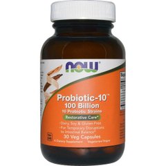 Пробиотический Комплекс Probiotic 100 Billion, NOW, 30 гелевых капсул