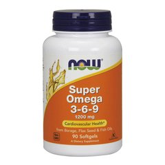 Супер Омега 3-6-9 Now Foods Super Omega 3-6-9 1200 mg 90 капс риб'ячий жир