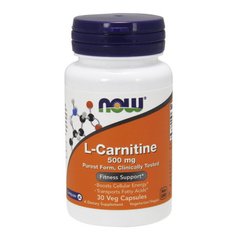 Л-карнитин Now Foods L-Carnitine 500 mg 30 капс