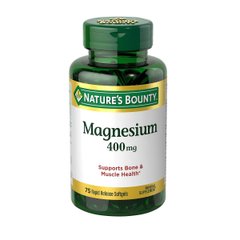 Магний, 400 мг, Magnesium, Nature's Bounty, 75 гелевых капсул