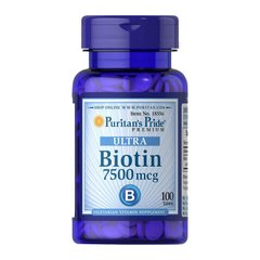 Ультра біотин Puritan's Pride Ultra Biotin 7500 mcg (100 табл) вітамін б7 b7