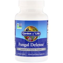 Ферментная поддержка и растительный защиту от грибков, Fungal Defense, Garden of Life, 84 вегетарианские капсулы