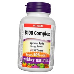 Комплекс вітаміну B Webber Naturals B-100 Complex 90 таблеток