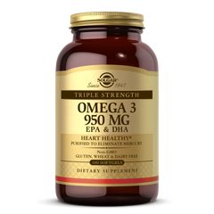 Рыбий Жир, Омега 3 Omega-3 EPA, DHA , 950 мг, Тройная Сила, Solgar, 100 желатиновых капсул