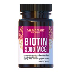Биотин Golden Pharm Biotin 5000 mcg 60 капсул