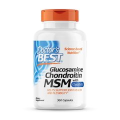 Глюкозамін хондроїтин МСМ Doctor's BEST Glucosamine Chondroitin with Opti MSM 360 капсул