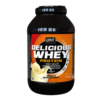 Сироватковий протеїн ізолят QNT Delicious Whey protein 2200 г Кюнт vanilla cream