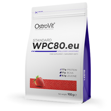 Сироватковий протеїн концентрат OstroVit WPC80.eu 900 г strawberry cream