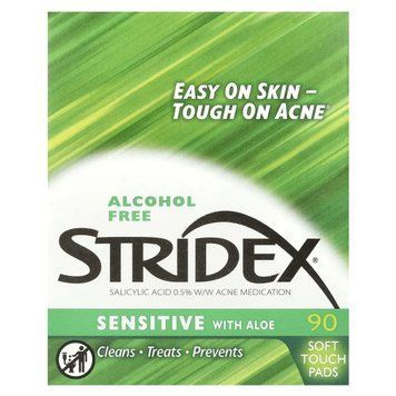 для чутливої шкіри з алое, без спирту Stridex 90 м&rsquo;яких подушечок