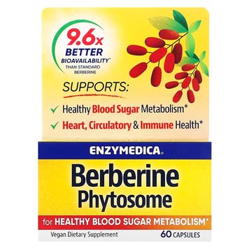 Берберин Фитосомы, Berberine Phytosome, Enzymedica, 60 капсул