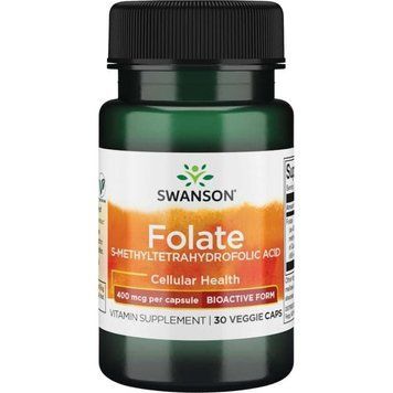 Фолат Swanson Folate 400 mcg 5-methyltetrahydrofolic acid 30 вег. капсул