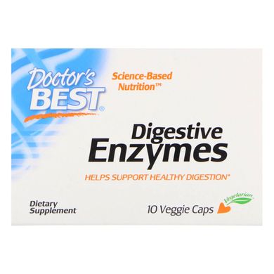 Пищеварительные ферменты, Digestive Enzymes, Doctor's Best, 10 капсул