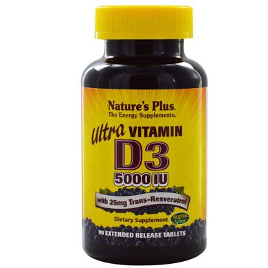 Ультра витамин D3 5000 МЕ, Nature's Plus, 90 таблеток
