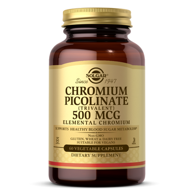 Хром пиколинат Solgar Chromium Picolinate 500 mcg 60 veg caps
