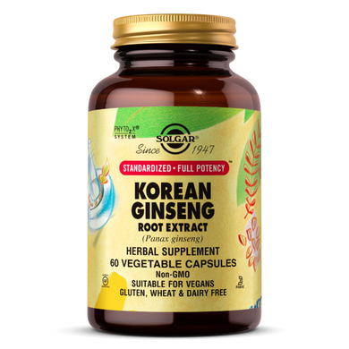 Женьшень Экстракт Solgar Korean Ginseng root extract 60 капс