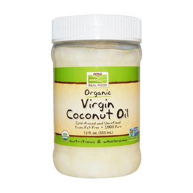 Органическое кокосовое масло Now Foods Foods Organic Virgin Coconut Oil Natural 355 мл