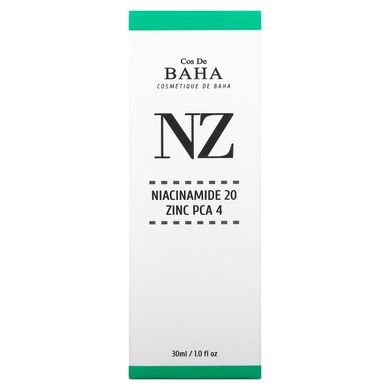 Сыворотка с ниацинамидом и цинком Cos De Baha Niacinamide 20 Zinc PCA 4 Serum 30 мл (NZ)