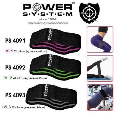 Еспандер для пілатесу Power System PS-4092 Booty Band LVL 2 Black/Green
