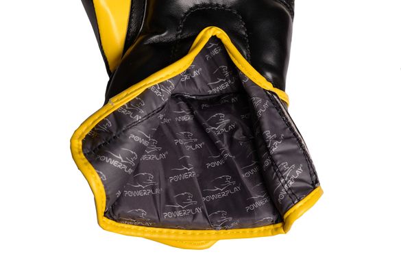 Боксерські рукавиці PowerPlay 3018 Чорно-Жовті 8 унцій