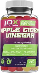 Яблучний сидровий оцет 10x Nutrition Apple Cider Vinegar 60 жев. таблеток Яблоко