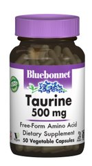 Таурин 500мг, Bluebonnet Nutrition, 50 гелевых капсул