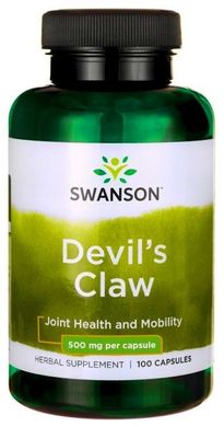 Экстракт корня дьявольского когтя Swanson Devil's Claw 500 mg 100 капсул