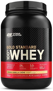 Сывороточный протеин изолят Optimum Nutrition EU Gold Standard 100% Whey 900 грамм french vanilla cream